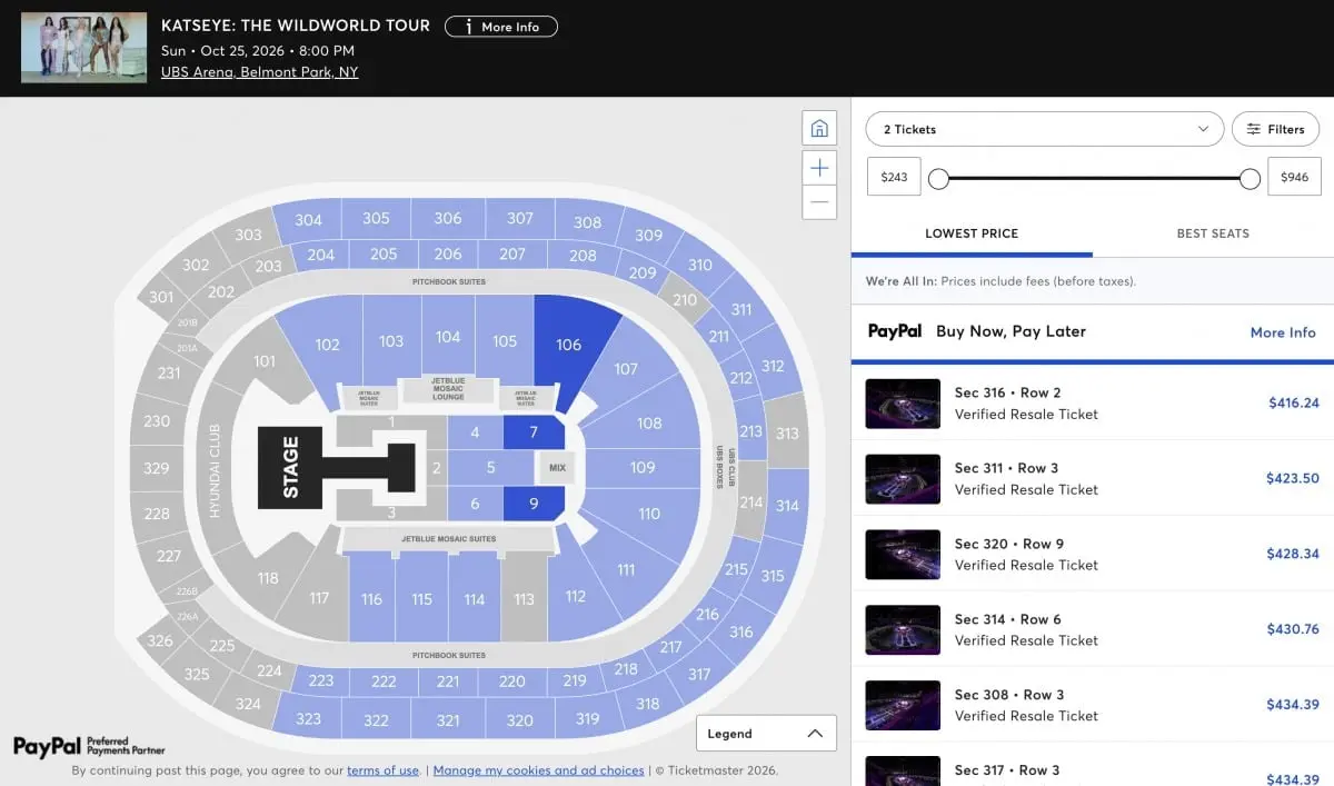 KATSEYES's World Tour in Belmont Park Ticket Sales Status / Ticketmaster
